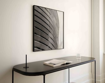 Impresión de arquitectura moderna: Fotografía de edificio en blanco y negro (Descarga digital)