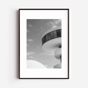 近代建築の建築画像、白黒写真のインスタントデジタルダウンロード、壁アートプリント