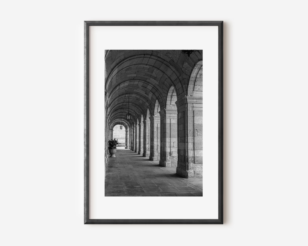 Black and White Architectural Wall Art Print, European Architecture