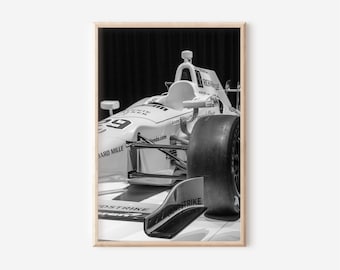 Black and White Formula 1 Print: Race Car Wall Art (Digital Download)