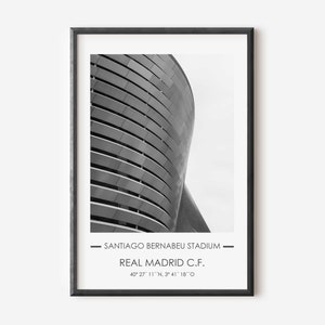 Real Madrid Poster, Santiago Bernabeu Stadium Photography, Architecture Print, Instant Download, Printable Wall Art, Digital Download
