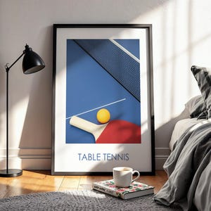 Table Tennis Wall Decor, Table Tennis Art Print, Sport Wall Art, Gift for Table Tennis Player, Digital Download, Ping Pong Room Decor