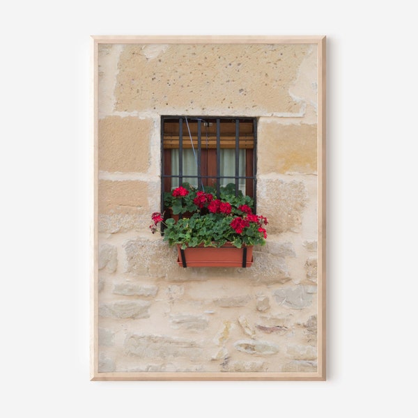 Rustic Window Print, Europe Window Print, Digital Download, Printable Wall Art, Wood Shutter Photo, Farmhouse Window Photography