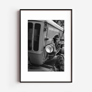 Vintage Tractor Photo: Black and White Farmhouse Wall Art (Digital Download)