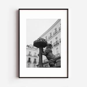 Madrid Photography Print: Black and White Urban Spain Art (Digital Download)