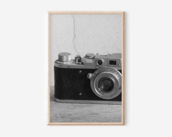 Schwarzweiß-Foto-Sofortiger digitaler Download Wand-Kunst-Druck Vintage Kamerabild