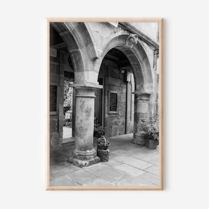 European Arches Photo: Black and White Architecture Print (Digital Download)
