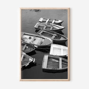 Black and White Boat Photo: Nautical Wall Art (Digital Download)