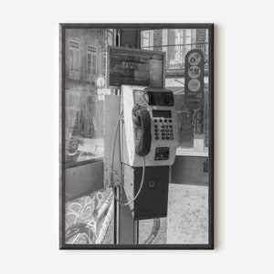 Vintage Telephone Booth Photo: Retro 90s Decor, Man Cave Art (Digital Download)