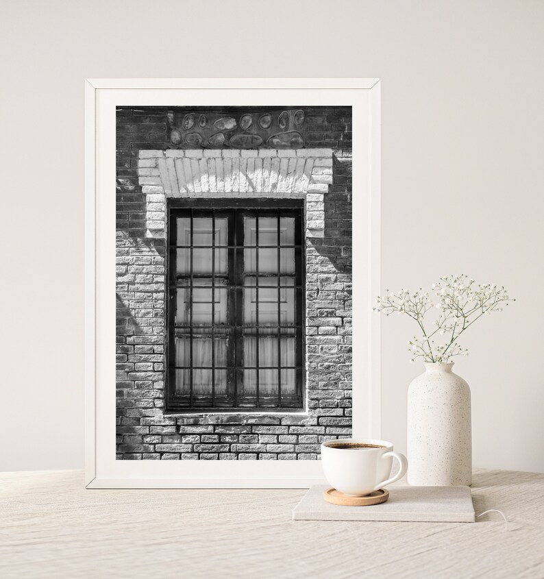 Architecture Black and White Wall Art, Printable Window Art Print ...