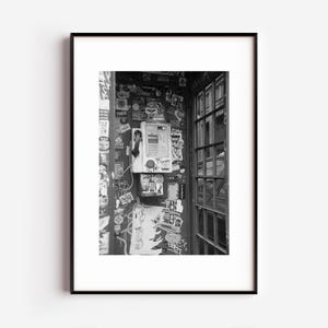 Pay Phone Photo: Urban Black and White Photography (Digital Download)