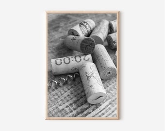 Wine Corks Photo: Black and White Winery Poster (Digital Download)