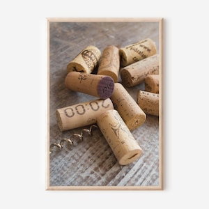 Wine Cork Art Print: Home Bar Decor, Winery Wall Art (Digital Download)