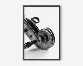Black and White Violin Photography Print: Musical Instrument Wall Art (Digital Download)
