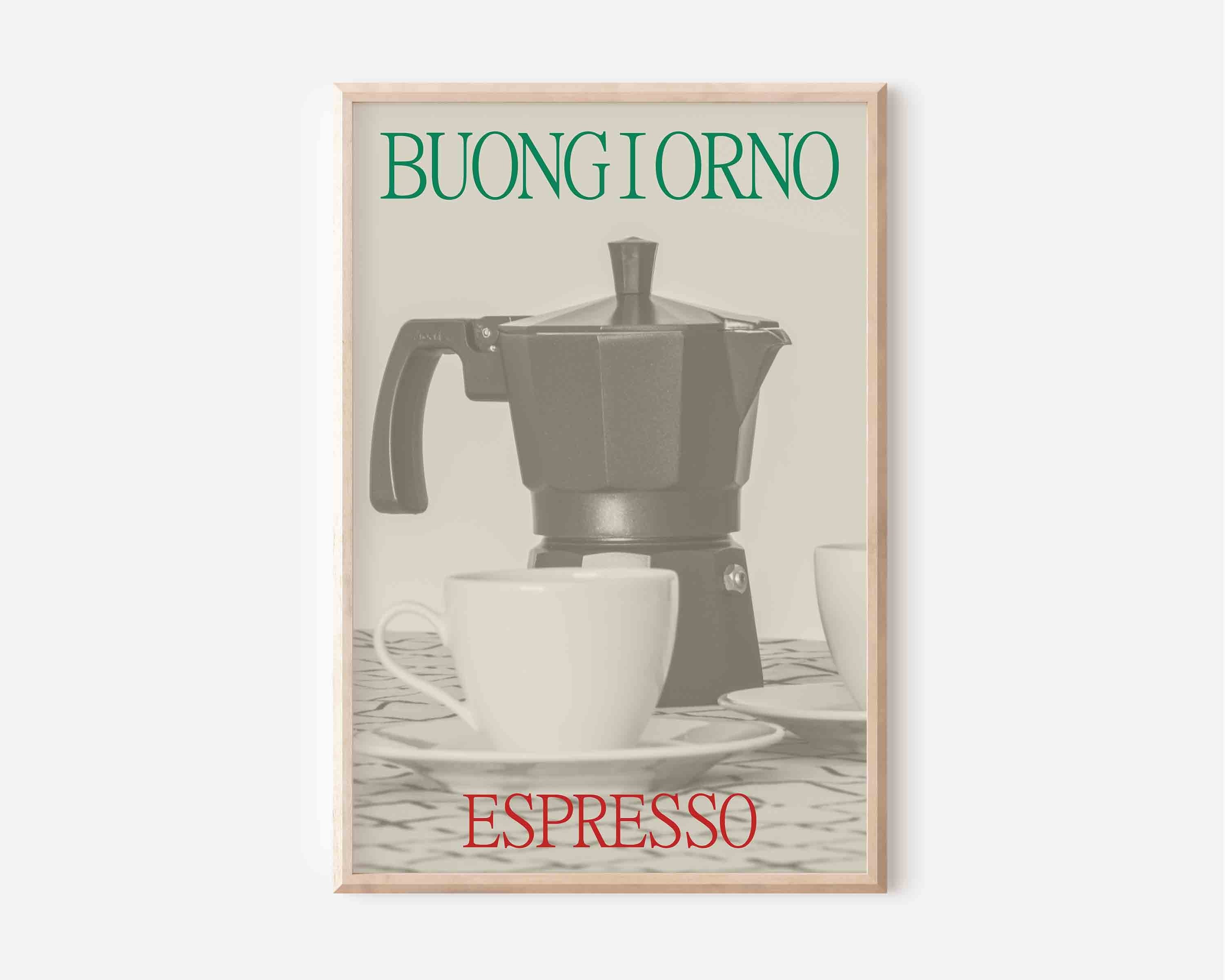 Mambo Art Studio Canvas Wall Decor Prints - Moka Espresso Italian Coffee Maker Buongiorno 5 ( Food & Drink > Drinks > Coffee art) - 40x26 in