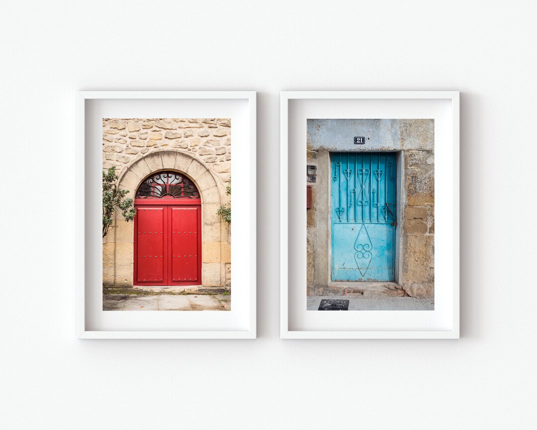 Colorful Doors Printable Wall Art Set - Rustic European Door ...