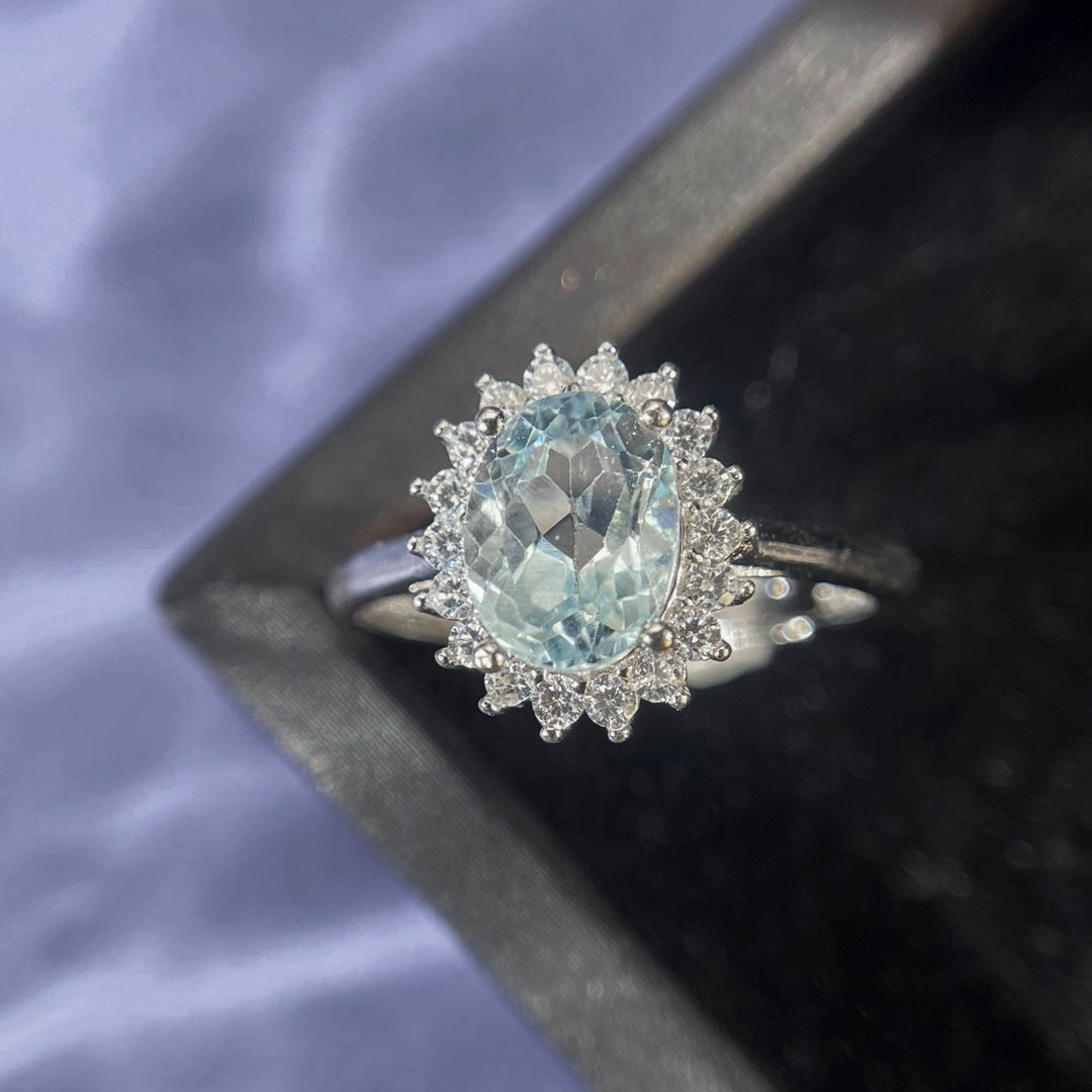 Natural Sky Blue Topaz Ring Something Blue Ring 925 Sterling - Etsy