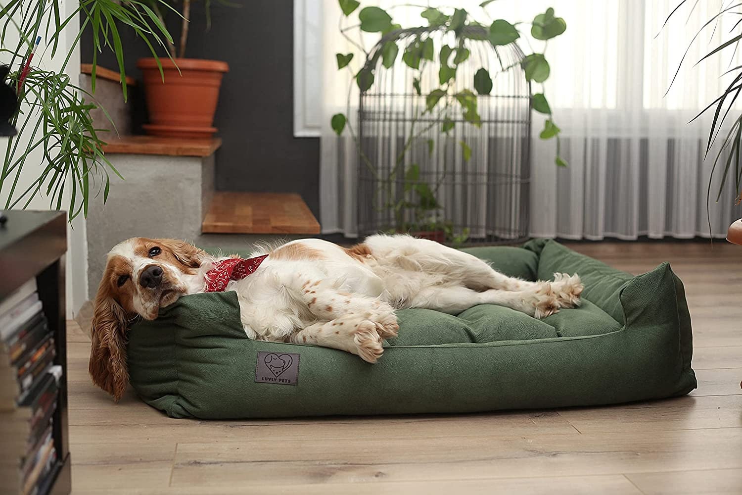 LUVLY Pets - Green Handmade Luxury Dog Bed - Orthopedic - Memory Foam - Washable - Removable - Non Slip, Dog Sofa - Chew Resistant