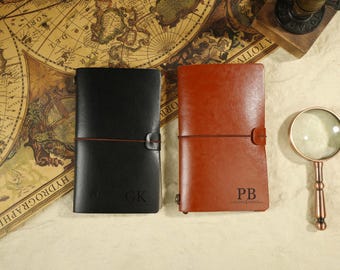 Personalized Travel Journal, Leather Journal, Engraved Pocket Handbook, Lined Journal, Custom Diary Notebook, Prayer Journal,Corporate Gifts