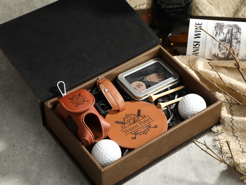 Personalized Golf Gift Set, Gift for Golfer, Golf Balls, Golf Bag Tag