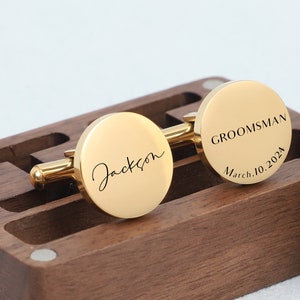 Personalisierte Hochzeit Manschettenknöpfe & Krawattenklammer Set, Trauzeugen Vorschlag, Benutzerdefinierte Manschettenknöpfe, Groomsmen Geschenke, Geschenk für Ihn, Geburtstagsgeschenk Bild 1