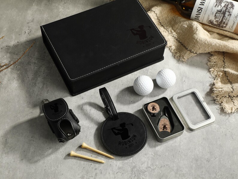 Personalized Golf Gift Set, Gift for Golfer, Golf Balls, Golf Bag Tag