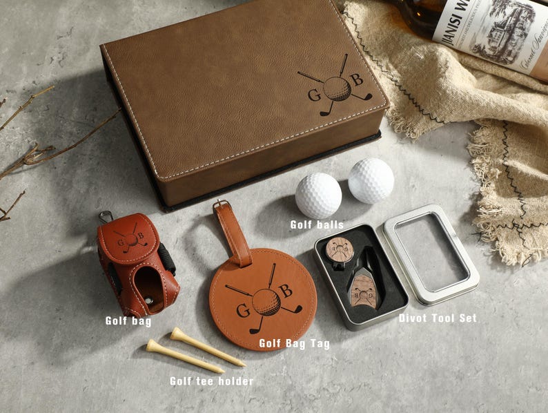 Personalized Golf Gift Set, Gift for Golfer, Golf Balls, Golf Bag Tag