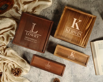 Personalisierte Groomsmen Vorschlag Box, Erinnerungsbox, Holz Geschenkbox, Zigarren Geschenkbox, Trauzeuge Geschenk, Hochzeitsgeschenkbox, Vatertagsgeschenke