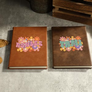 Personalized Journal, Custom Leather Notebook, Travel Size, Journal with Name, Leather Journal, Cute Diary, Mom Gift, Gift for Her, Dad Gift