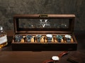 Personalised Brown PU Leather Watch Box for 6 10 slot Watches, Watch Storage, Husband's gift, Father's gift, Best Man Gift, Customized name