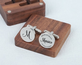 Wedding Cuff links, Custom Cufflinks Personalized Gift, Anniversary gifts, Cuff links for Groom groomsmen, Gift for Husband, Groomsmen Gift