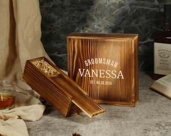 Personalized Groomsmen proposal box, Keepsake Box, Wooden Gift Box,Cigar gift box,Best Man Gift,Wedding Gift Box,Father's Day Gifts