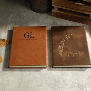 Personalisiertes Tagebuch, Lederbuch, Notizbuch mit Namen, Reisetagebuch, personalisiertes Briefpapier, Bürogeschenk, Wertschätzungsgeschenke