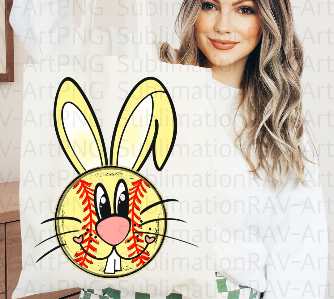 Softball Bunny Sublimation Png Happy Easter PNG Easter Png Etsy