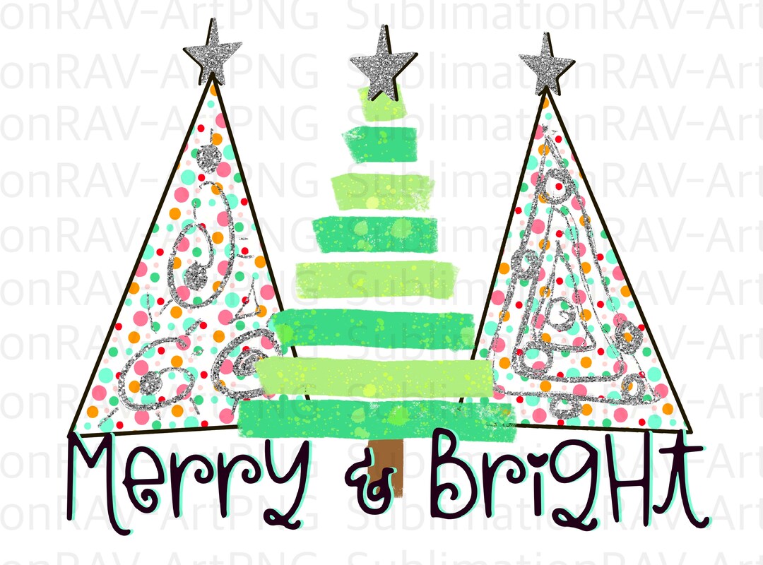 Christmas Tree Png Merry and Bright Png Christmas PNG Green - Etsy