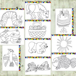 Coloring Pages | Eric Carle | Instant Download | Not editable | Very Hungry Caterpillar | Coloring Sheets