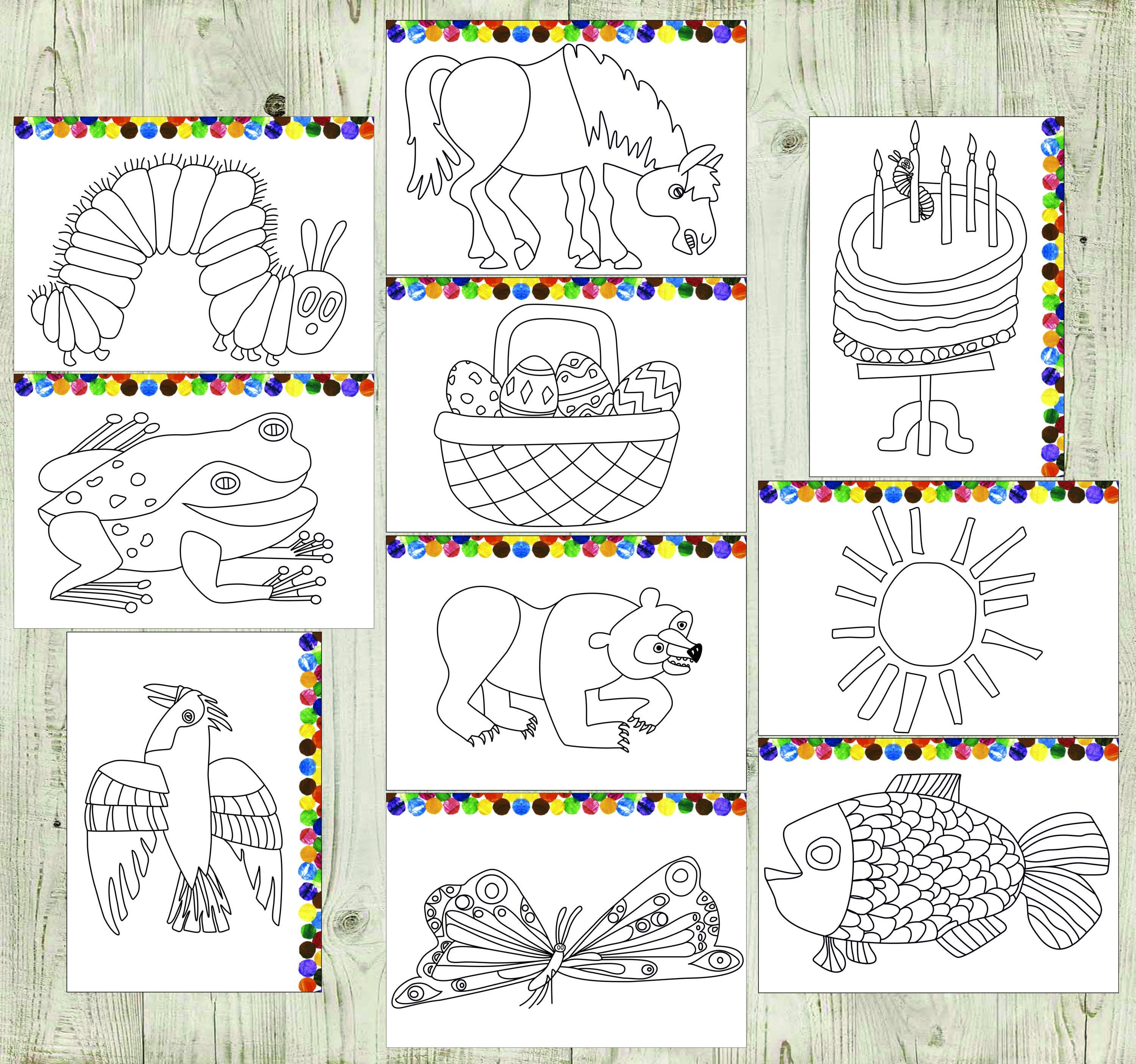 Coloring Pages | Eric Carle | Instant Download | Not editable | Very Hungry Caterpillar | Coloring Sheets