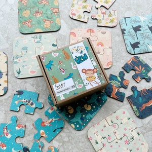 Rompecabezas de madera para niños / Rompecabezas / Tarjetas de emparejamiento para aprender sobre la naturaleza / Juego de cartas de madera para combinar memoria