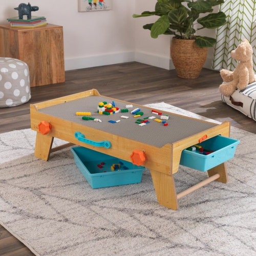 Toddler Brick and Block Activity Table - shops Fun Table Toy