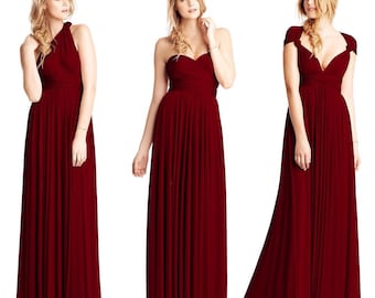 Bridesmaid Dress Convertible Dresses Infinity Dress, ball gown, party dress, Coktail Dress, Prom Dress, Maroon Maternity Dress