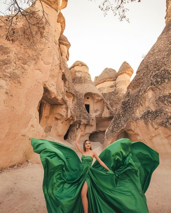 Corset Long Flying Dress Flying Dress for Photoshoot Long Train Dress Photoshoot Dress Flowy Dress Santorini Flying Dress Etsy