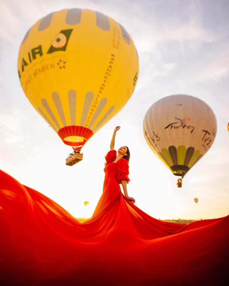 Robe Longue Volante Robe volante pour séance photo Robe longue à traîne