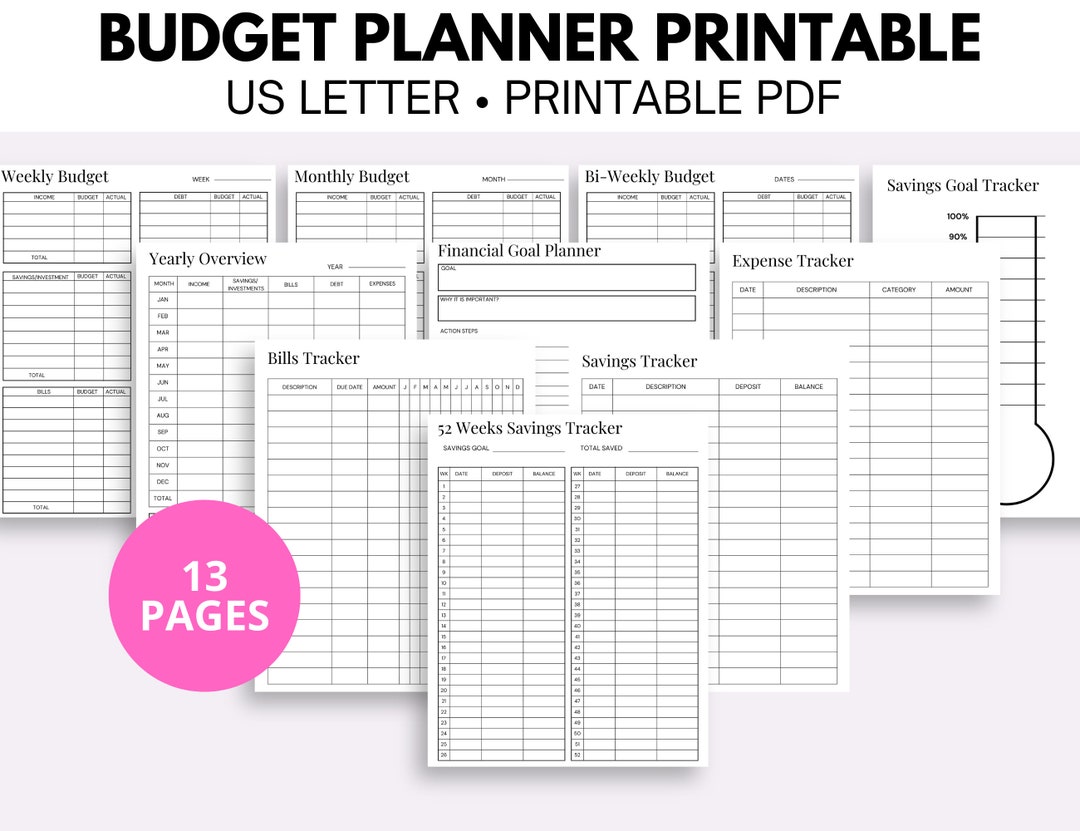 Budget Planner Printable Bundle | Monthly Budget| Income Tracker ...