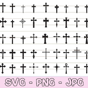 Cross svg File, Cross Clipart Bundle, Christian svg, Catholic svg, Crosses svg File, Cross Silhouette, Cross Cricut svg, Cross Cut File, SVG