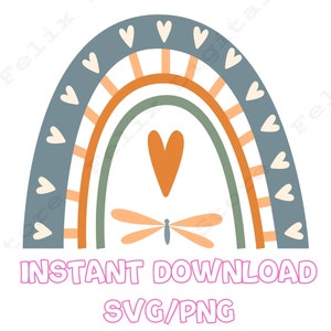 Boho Rainbow SVG Cut File, Pastel Rainbow SVG, Boho Rainbow, Rainbow Sticker SVG File, Files for Cricut, Rainbow Clip Art, Instant Download