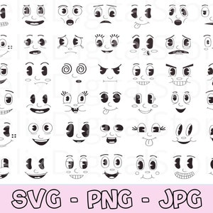 Cartoon Faces Svg, Emoji Faces Svg, Eyes Svg, Cute Faces Svg, Emoji Clipart, Funny Face Svg, Cartoon Clipart, Faces Svg, Cartoon Vector.