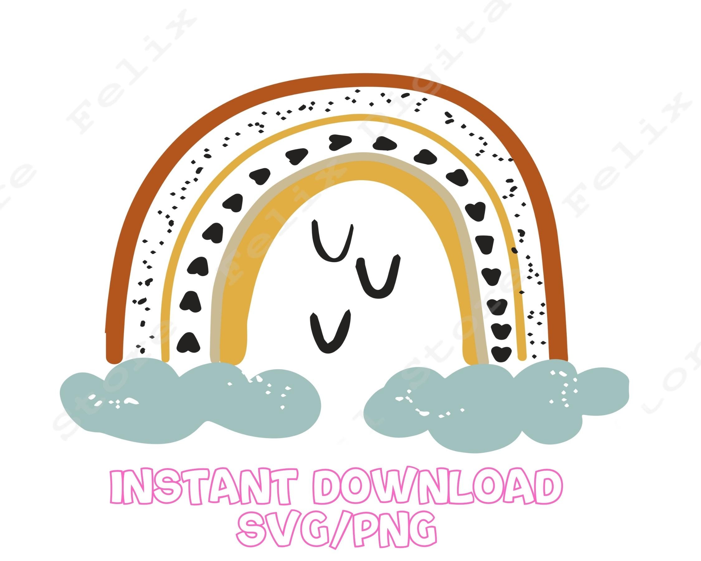 Boho Rainbow SVG Cut File Pastel Rainbow SVG Boho Rainbow - Etsy