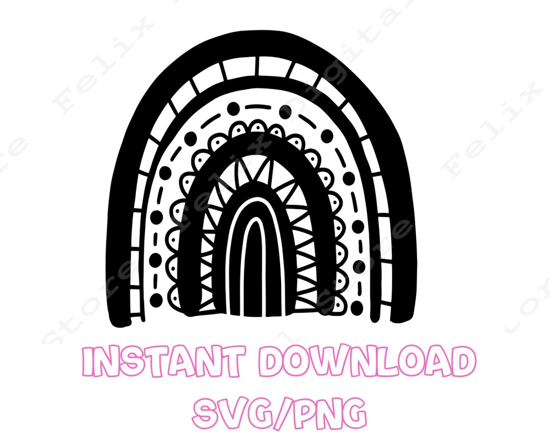 Boho Rainbow SVG Cut File, Pastel Rainbow SVG, Boho Rainbow, Rainbow ...
