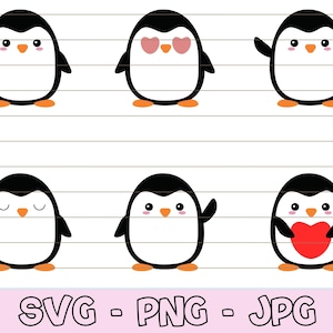 Penguin Clipart, Cute Penguin svg, Penguin svg Cricut, Penguin Shirt svg, Penguin Vector, Pingu svg, Cut File Bundle, Digital Download.