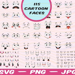 Cartoon Gesichter Svg, Emoji Gesichter Svg, Augen Svg, Süße Gesichter Svg, Emoji Clipart, Lustiges Gesicht Svg, Cartoon Clipart, Gesichter Svg, Cartoon Vektor.